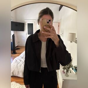 ZARA cropped zip nylon jacket XL